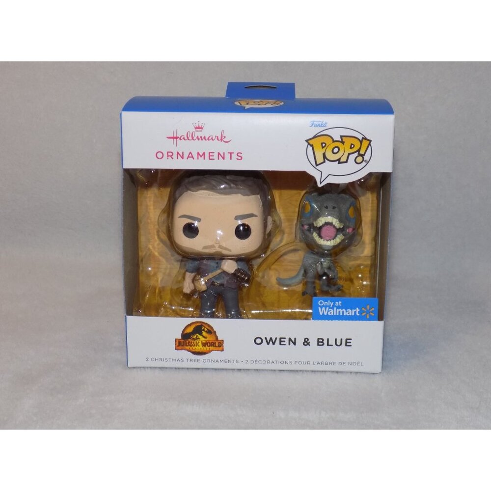 Hallmark 2022 Funko Pop Owen and Blue Jurassic World Christmas Ornament